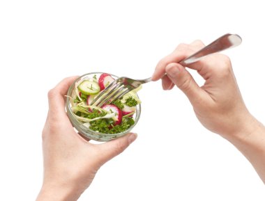 Strict diet: small vegitable salad clipart