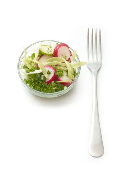 Строгая диета: маленький овощной салат — стоковое фото