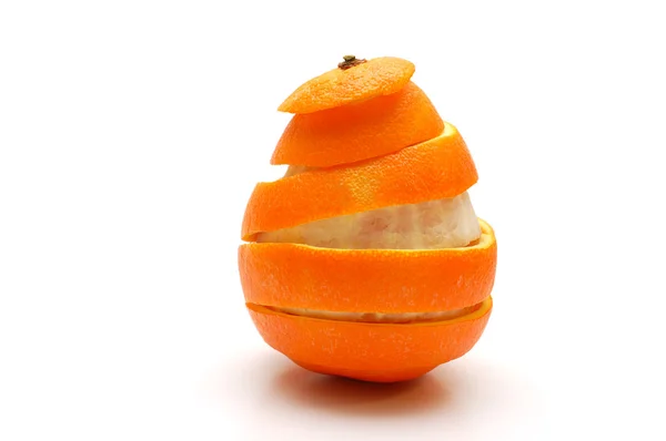 Πορτοκάλι και η φλούδα διακοπής σε σπειροειδές σχήμα — Φωτογραφία Αρχείου