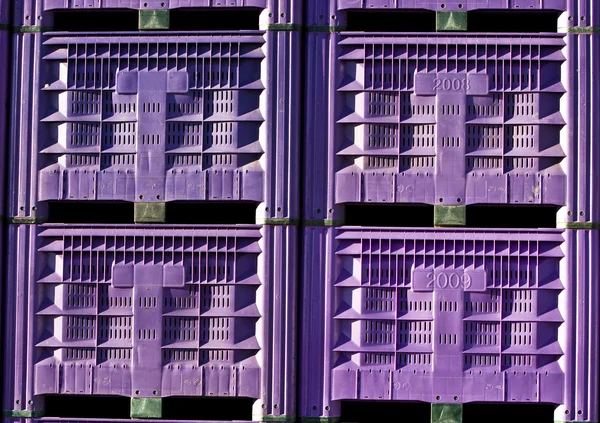 stock image Close up on purple crates