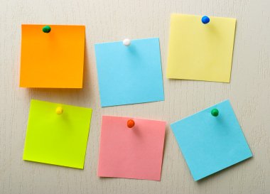 Post it notes and pins clipart