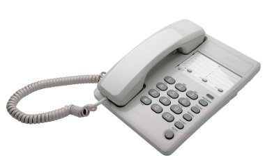 White office phone isolated clipart