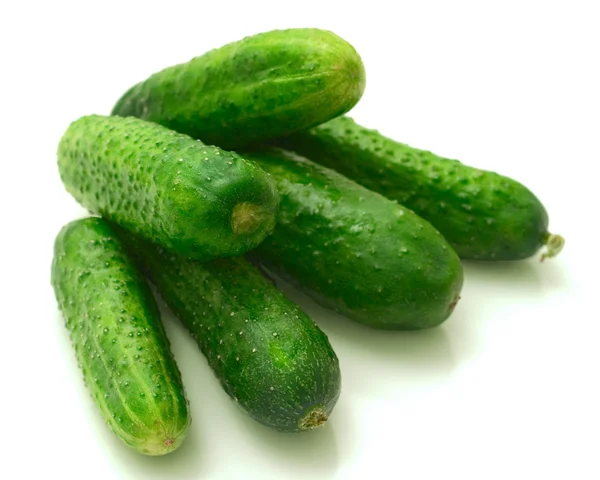 Komkommers op een wit — Stockfoto