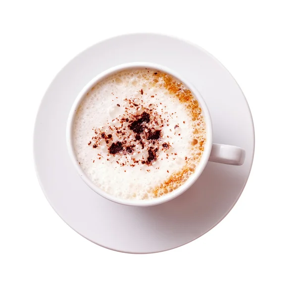Bílý hrnek kávy, samostatný — Stock fotografie