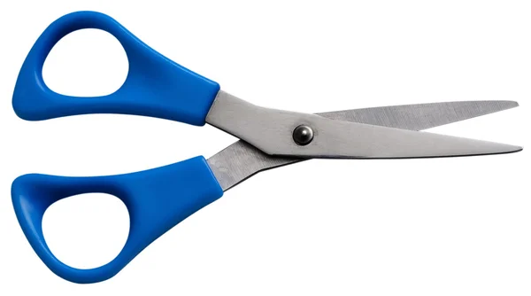 Modré nůžky, samostatný — Stock fotografie