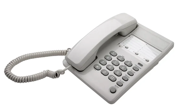 Téléphone bureau blanc isolé — Photo