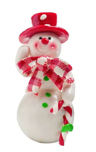 Spielzeug Weihnachten Schneemann isoliert — Stockfoto