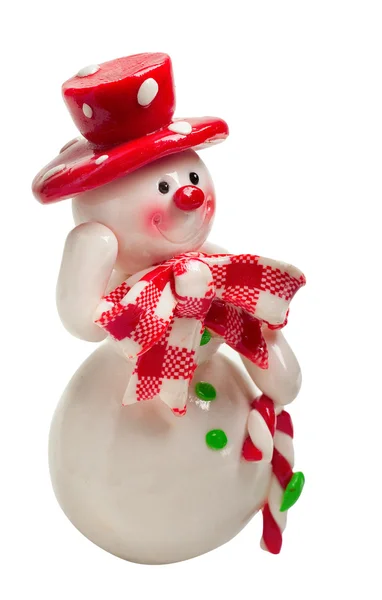 Giocattolo pupazzo di neve di Natale isolato — Foto Stock