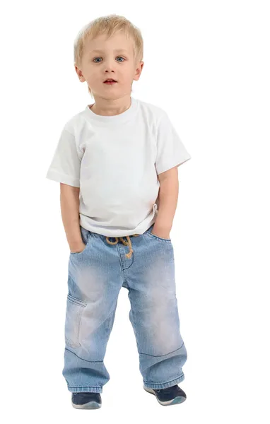 Chłopiec od trzech lat na białym tle — Zdjęcie stockowe