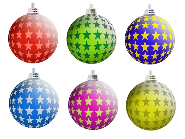Multi-barevné vánoční koule — Stock fotografie