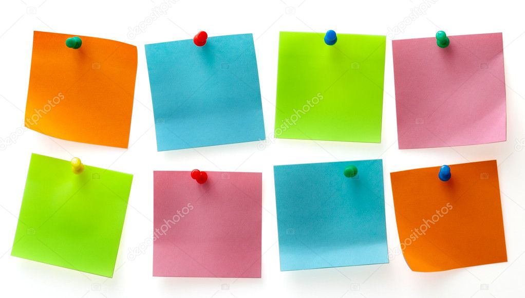 A different color post it notes