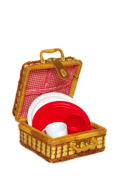 Piknik handbasket — Zdjęcie stockowe