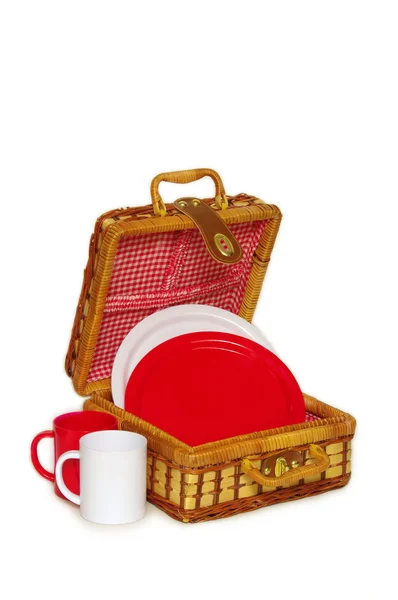 Piknik handbasket — Zdjęcie stockowe