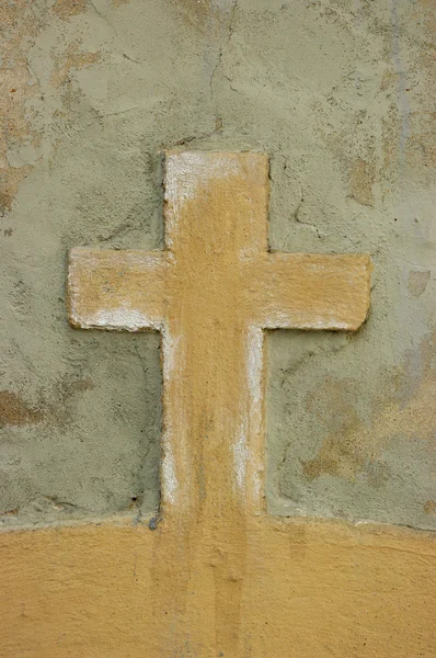 Svatého kříže na zeď kirk. — Stock fotografie