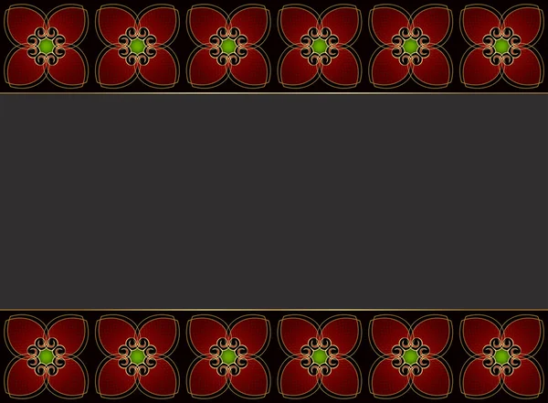 花から赤の飾り — ストックベクタ