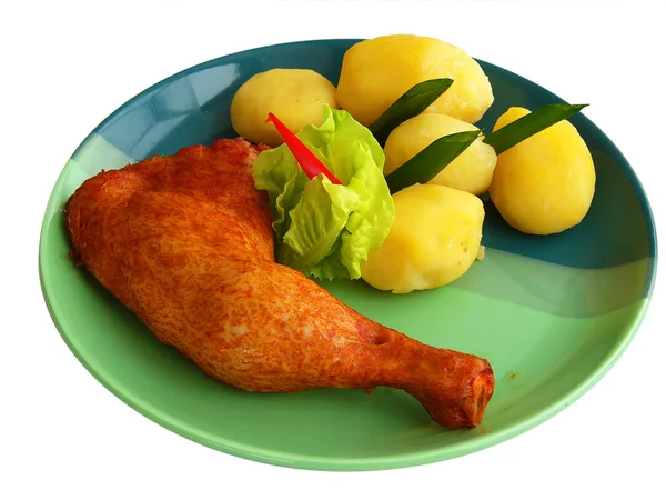 Plate with chicke — Stock Photo, Image