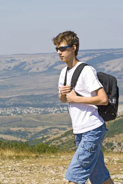 stock image Hiker in mountains