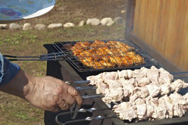 Izgarada şiş kebap