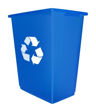 Blue recycle bin clipart