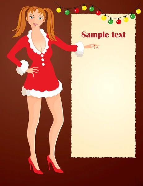 Christmas girl — Stock Vector