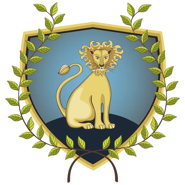 Couronne de lion et de laurier — Image vectorielle