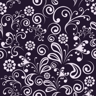 Seamless swirl black-white wallpaper clipart