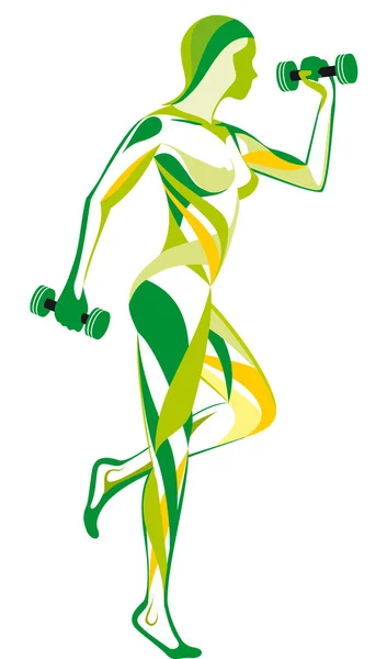 Vücut fitness vektör geliştirme — Stok Vektör