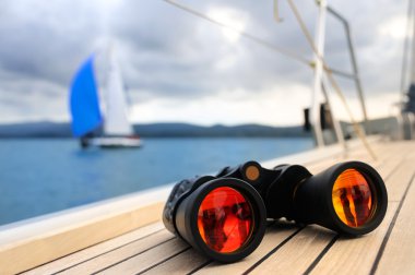 Binocular on yacht clipart