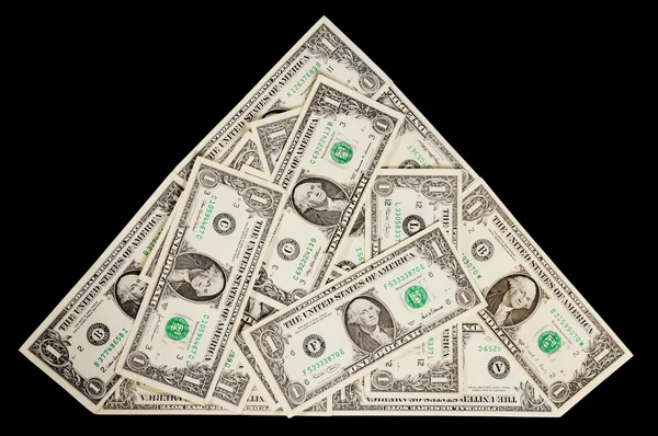 Dollari a forma di piramide — Foto Stock