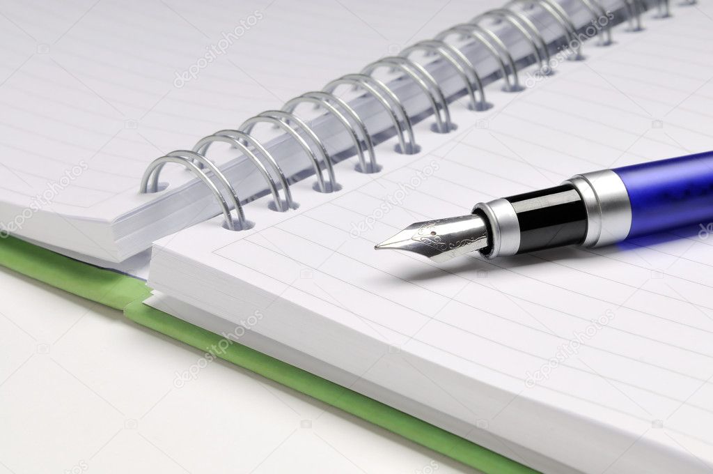 Fountain pen on notebook