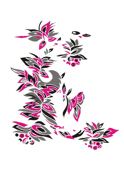 Oiseau sur fleur — Image vectorielle
