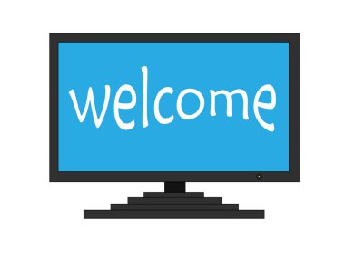 Welcome on TV screen clipart