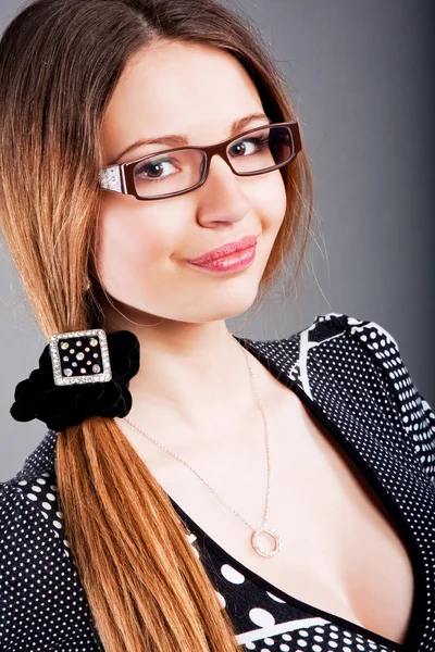 Nice young girl in glasses — Stock Photo, Image