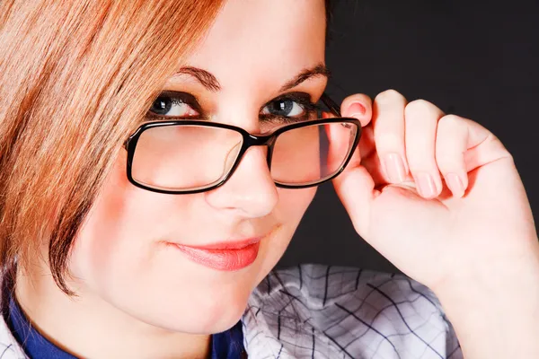 Krásná holka v eyeglassess — Stock fotografie