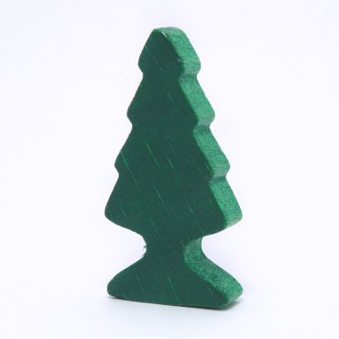 Green wooden christmas tree toy clipart