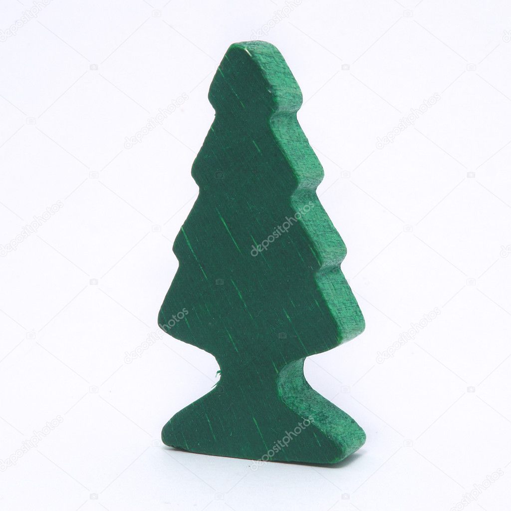 Green wooden christmas tree toy