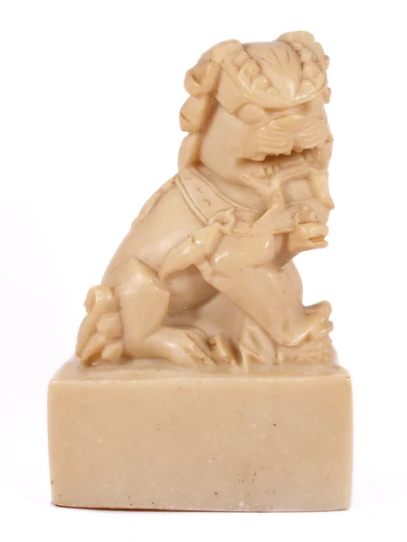 Gammel jade løve statue - Stock-foto