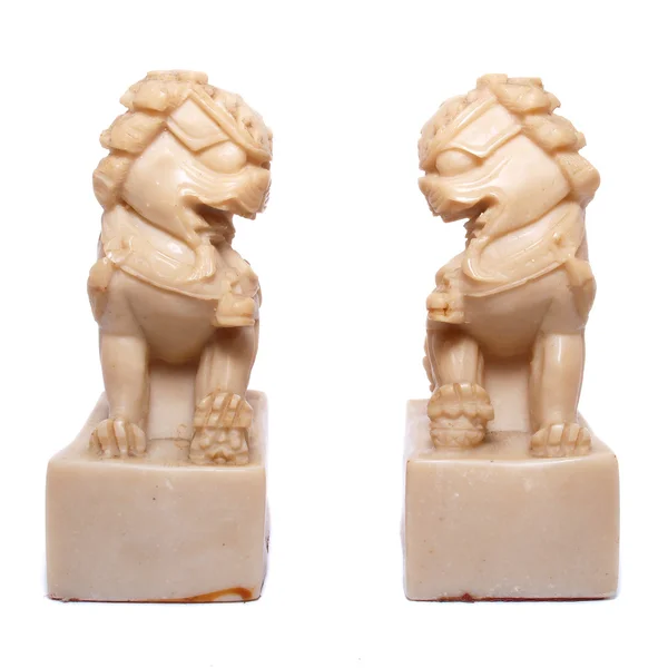 Estátuas de leão de jade velho — Fotografia de Stock