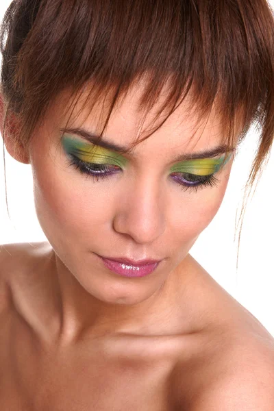 Csinos, fiatal nő, divat szem make-up gyönyörű portréja Stock Kép