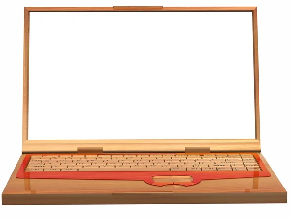 Laptopa drewno — Zdjęcie stockowe
