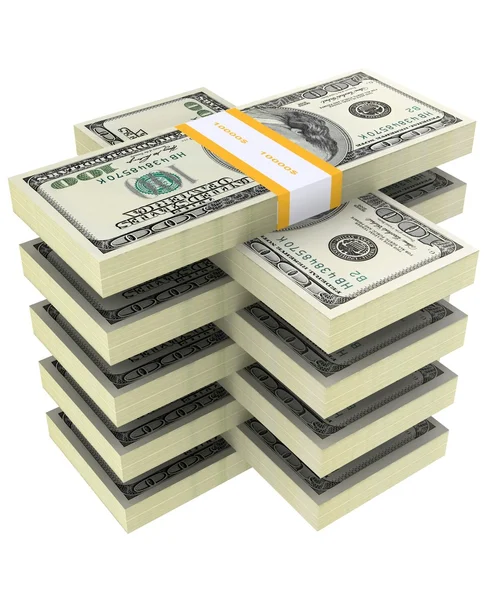 Bundle of dollars on a white background — Stock Photo, Image