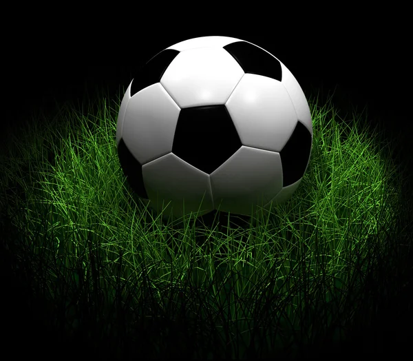 Soccer Ball on Grass — Stock Photo, Image