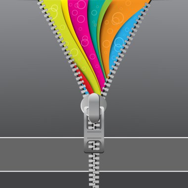 Zipper style design template clipart