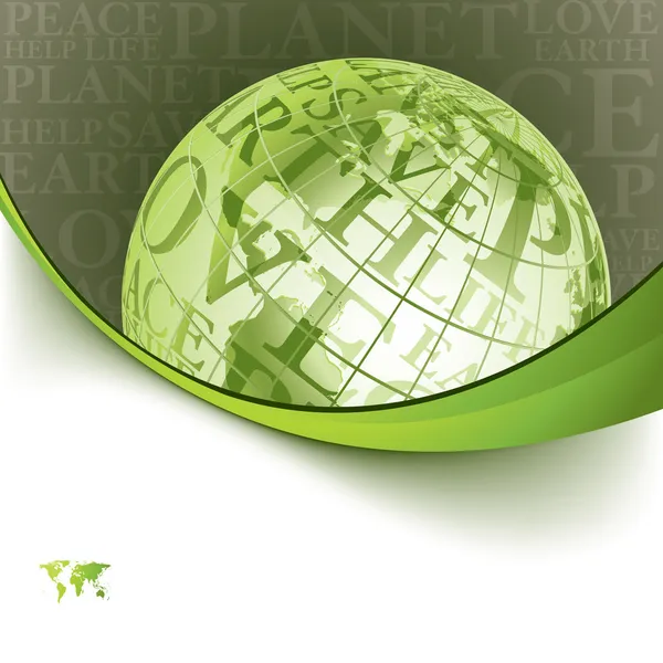 Eco sfondo con globo — Vettoriale Stock