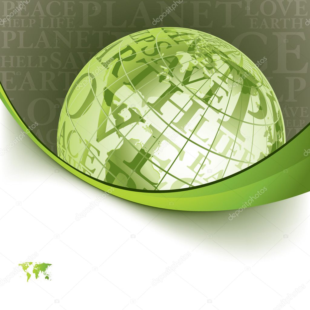 Eco background with globe