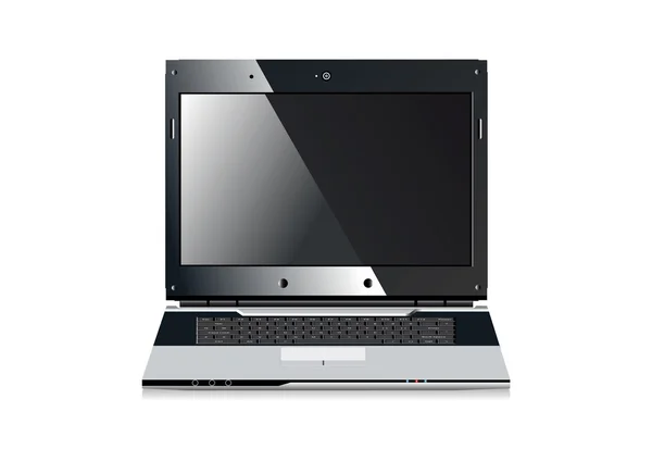 Laptop auf weißem Hintergrund — Stockvektor