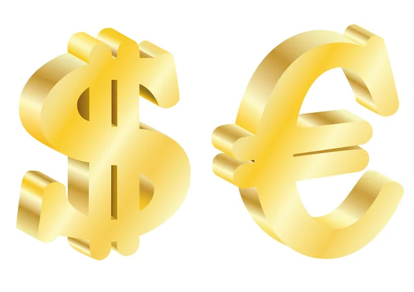 stock vector Gold dollar and the euro