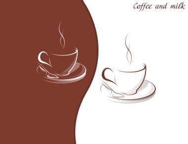 Coffee cups and milk clipart