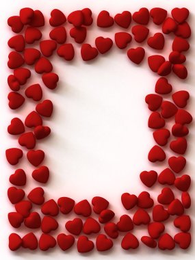 Border of scattered hearts clipart