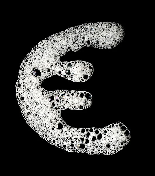 Euro sign made from foam — Stock Photo, Image